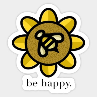 Be Happy! - Bee and Sun Flower Sticker